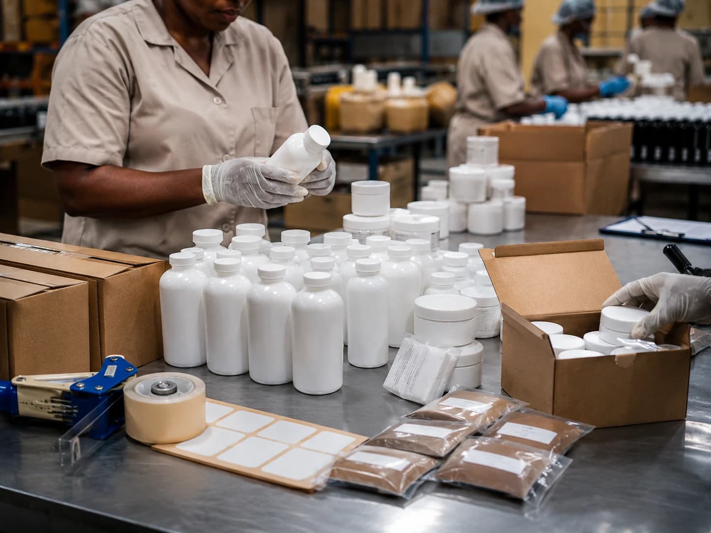 White-label packaging and batch preparation — partner-owned products manufactured by OUI Life Corp.