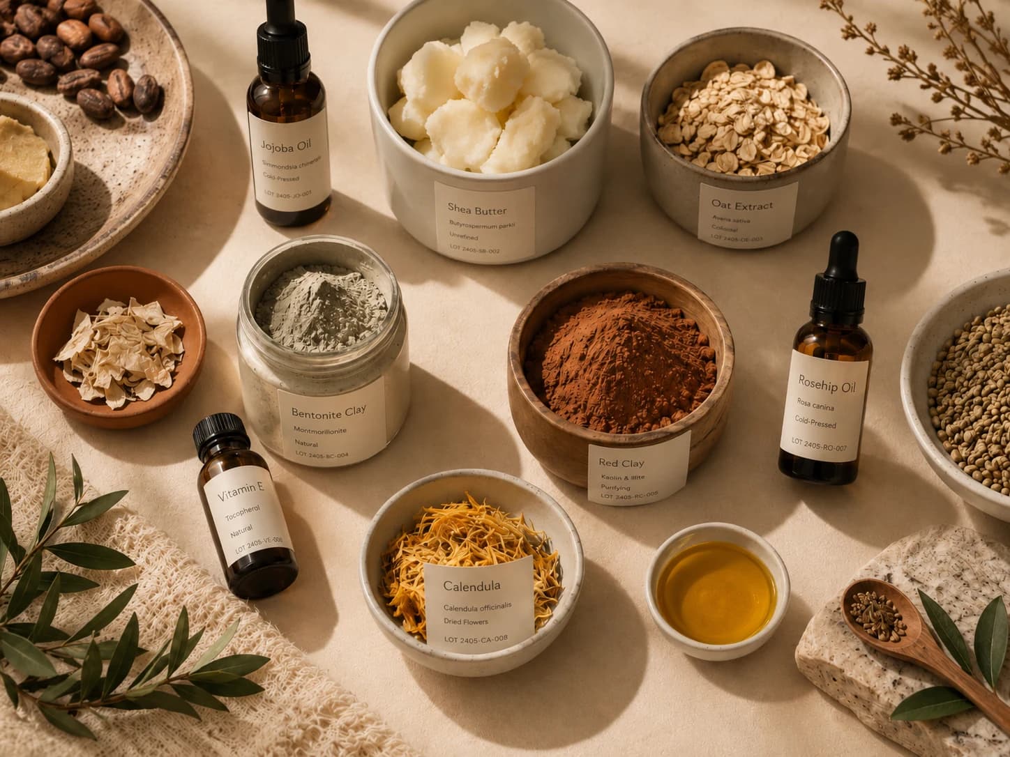 Raw botanical ingredients used in URU formulations
